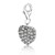 Heart Shaped Charm with White Tone Crystal Accents in Sterling Silver