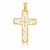 Floral Filigree Style Cross Pendant in 14k Two-Tone Gold
