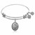 Expandable White Tone Brass Bangle with Faith Hope and Charity Symbol
