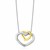 Interlaced Double Open Heart Necklace in 14K Yellow Gold & Sterling Silver