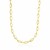 Cable Chain Style Marquis and Oval Motif Necklace in 14k Yellow Gold