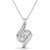 Two Stone Fancy Curve Pendant in 14k White Gold (3/4 cttw)