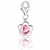 Flower Pink Tone Crystal Embellished Charm in Sterling Silver