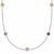 Round Blue Topaz, Smokey Quartz, and Amethyst Flower Motif 38” Chain Necklace in 18K Yellow Gold and Sterling Silver