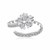 White Cubic Zirconia Studded Flower Design Toe Ring in Rhodium Plated Sterling Silver