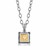 Square Relief Style Cable Inspired Pendant in 18K Yellow Gold and Sterling Silver