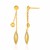 14k Two Tone Gold Puffed Marquise Motif and Textured Circle Drop Post Earrings