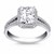Emerald Cut Diamond Halo Split Shank Engagement Ring Mounting in 14k White Gold