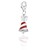 Bell White and Red Enameled Charm in Sterling Silver