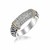 White Sapphire Studded Scrollwork Motif Ring in 18K Yellow Gold and Sterling Silver