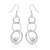Entwined Cascading Textured Open Circle and Ball Dangling Earrings in Sterling Silver