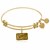 Expandable Yellow Tone Brass Bangle with Country Girl Symbol