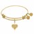 Expandable Yellow Tone Brass Bangle with Heart With Cross Symbol
