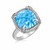 Sky Blue Topaz and White Sapphires Fleur De Lis Ring in Sterling Silver