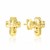Textured Puffed Cross Earrings in 14k Yellow Gold