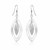 Dual Open and Textured Marquis Dangling Earrings in Sterling Silver