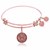 Expandable Pink Tone Brass Bangle with U.S. Air Force Proud Mom Symbol