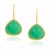 Faceted Green Onyx Teardrop Earrings in Yellow Gold Plated Sterling Silver