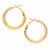 Omega Back High Polish Hoop Earrings in 14k Yellow Gold (0.78 inch Diameter) 