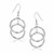Dual Textured Open Circle Drop Earrings in Sterling Silver