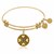 Expandable Yellow Tone Brass Bangle with Sapphire September Symbol