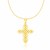 Floral Cross Design Pendant in 14K Yellow Gold