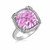 Fancy Pink Amethyst and White Sapphires Fleur De Lis Style Ring in Sterling Silver