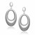 Open Oval Graduated Dangling Earrings in Sterling Silver