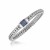 Blue Sapphire Embellished Men's Braided Style Bracelet in Sterling Silver