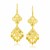 Circle and Marquise Sequin Cascading Earrings in 14k Yellow Gold