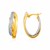 Two-Tone Textured Double Oval Hoop Earrings in 10k Yellow and White Gold
