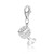 Wine Glass White Tone Crystal Studded Charm in Sterling Silver