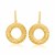 Lace Mesh Style Open Circle Drop Earrings in 14K Yellow Gold