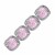 Fancy Bracelet with Square Pink Amethyst and White Sapphire Embellished Fleur De Lis in Sterling Silver