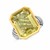 Emerald Cut Lemon Quartz Cable Style Ring in 18K Yellow Gold and Sterling Silver