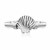 Shell Style Toe Ring in Rhodium Plated Sterling Silver
