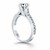 Curved Shank Engagement Ring Mounting with Pave Diamonds in 14k White Gold