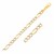 Solid Pave Figaro Bracelet in 14K Two Tone Gold  (7.00 mm)