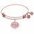 Expandable Pink Tone Brass Bangle with Christian Fish Ichthys Symbol