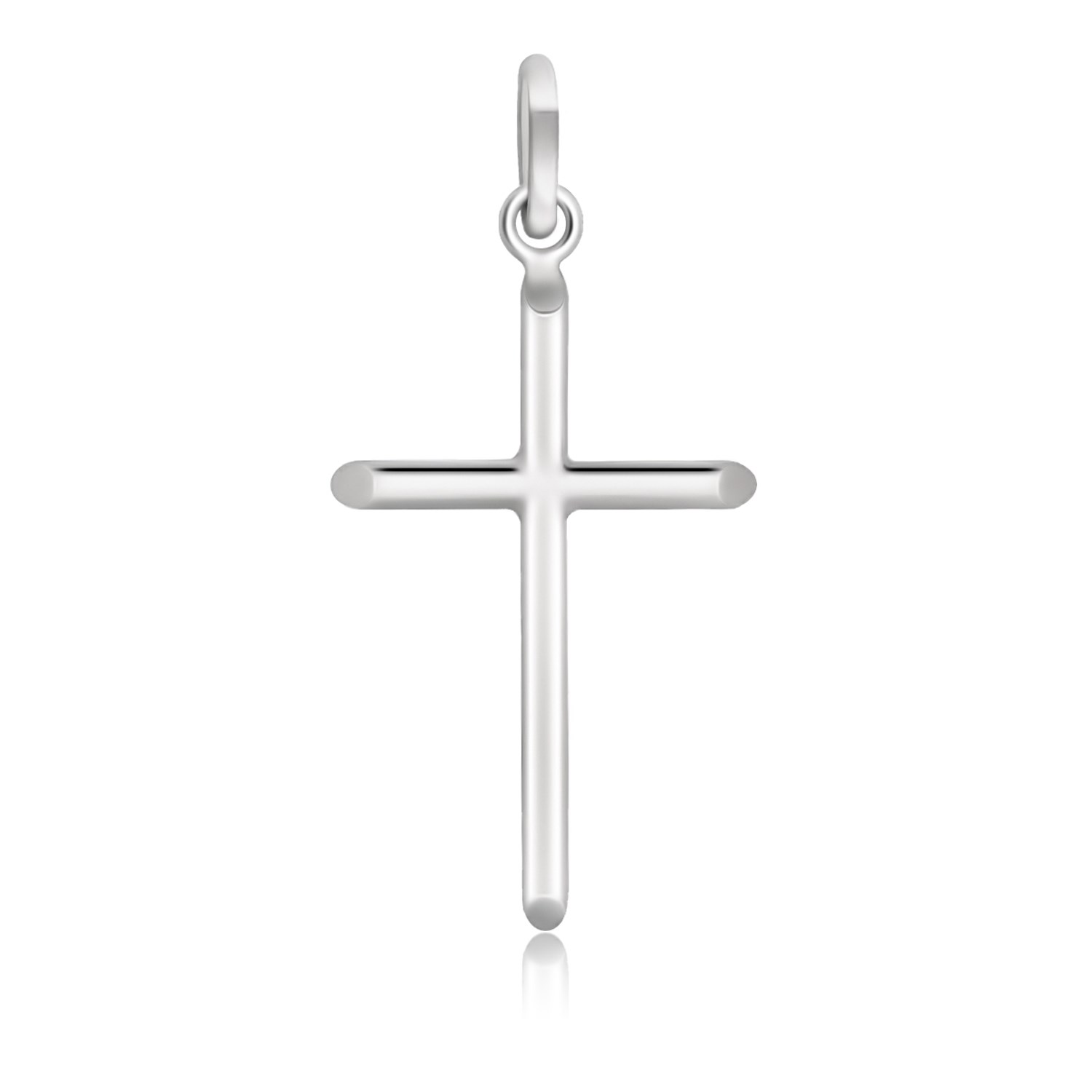 Slanted End Cross Design Pendant in 14K White Gold - Richard Cannon Jewelry