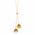 14k Two Tone Gold Lariat Necklace with Flower Motifs