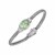 Woven Rope Bracelet with Green Amethyst and White Sapphires in Sterling Silver
