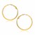 Omega Back Flat Hoop Earrings in 14K Yellow Gold (1 1/4inch Diameter) 