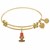 Expandable Yellow Tone Brass Bangle with The Voice Chair Symbol