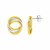 14k Two Tone Gold Post Earrings with Three Interlocking Circles