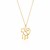 14k Yellow Gold Oval Link Necklace with Monkey Pendant