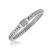 White Sapphire Embellished Men's Braided Style Bracelet in Sterling Silver