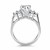 Cathedral Engagement Ring Mounting with Side Diamond Clusters in 14k White Gold
