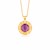 Round Amethyst Lace Pendant in 14K Yellow Gold