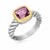 Cushion Amethyst Cable Style Ring in 18k Yellow Gold and Sterling Silver